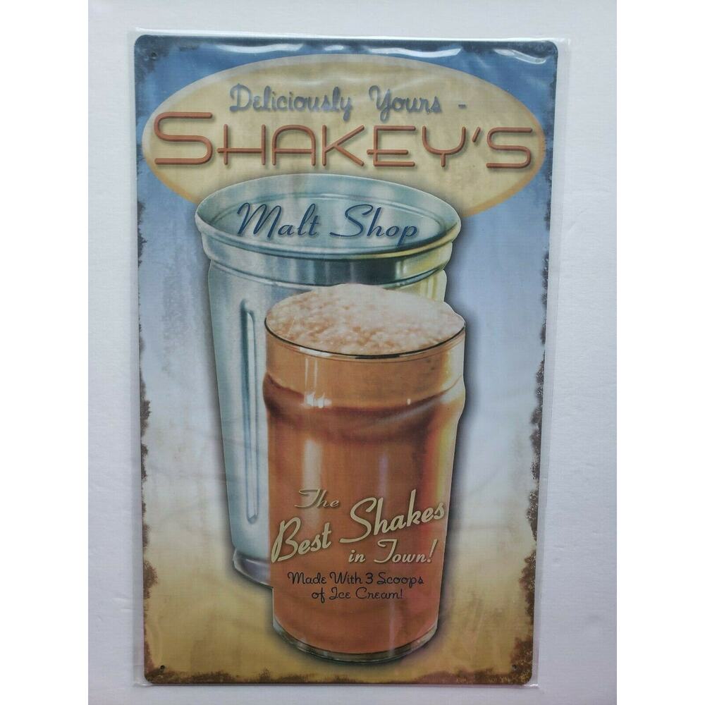 Shakey's Malt Shop 16‎ x10 Ohio Wholesale Inc.Rustic Retro Metal Signs 27935